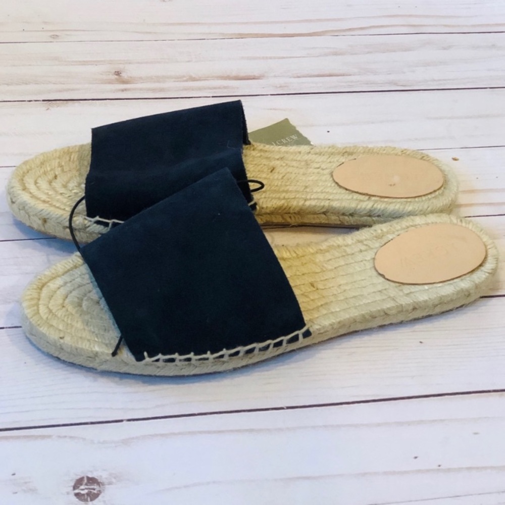 J. Crew Black Espadrille Slides - Picture 6 of 8